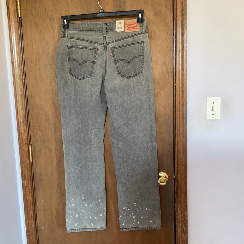 Levi’s low pro gray midrise straight leg jean splatter detail cotton size 30 - Picture 12 of 17